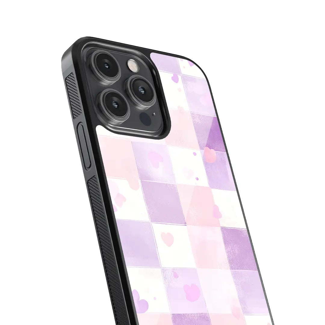 Hearts Patchwork Glass Case