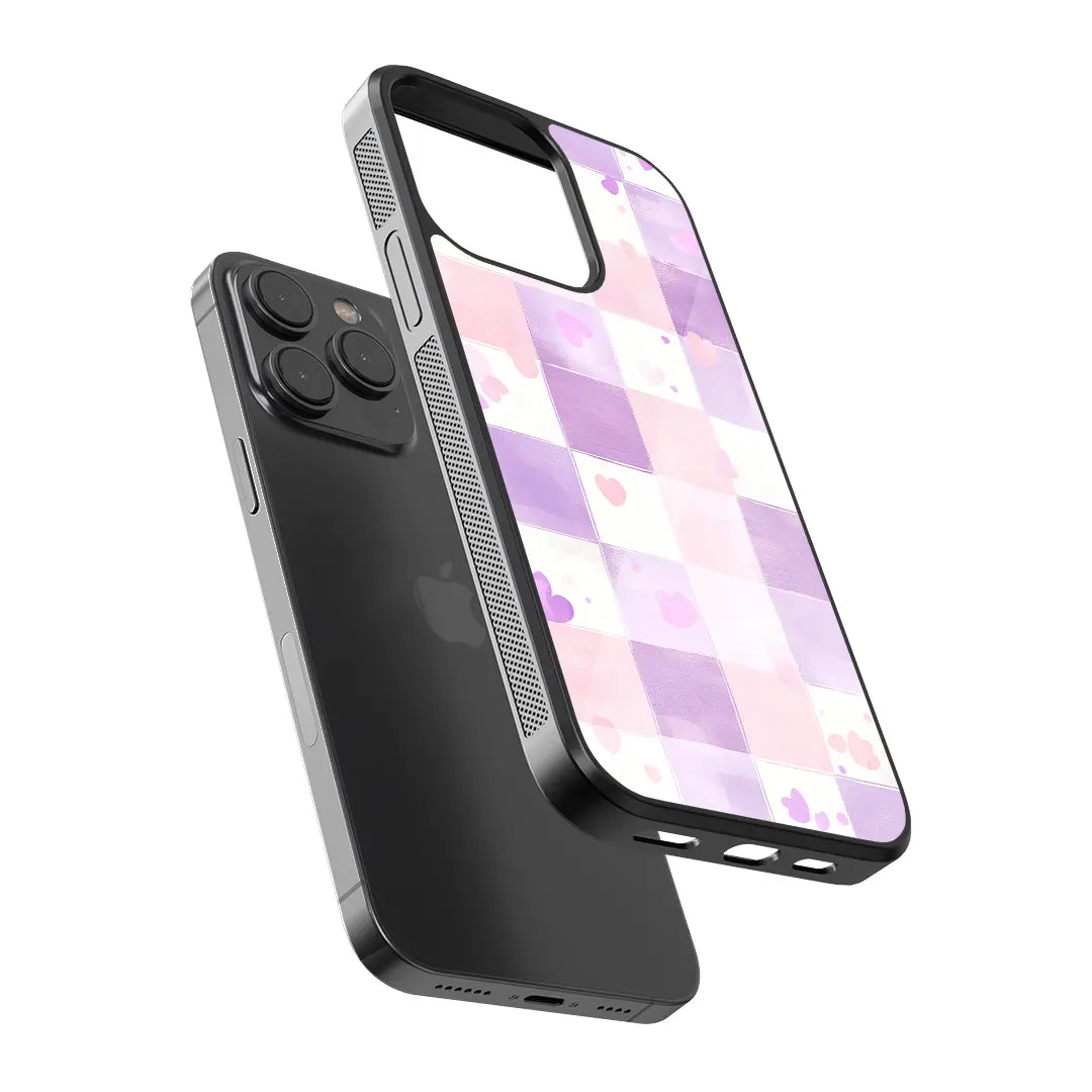 Hearts Patchwork Glass Case