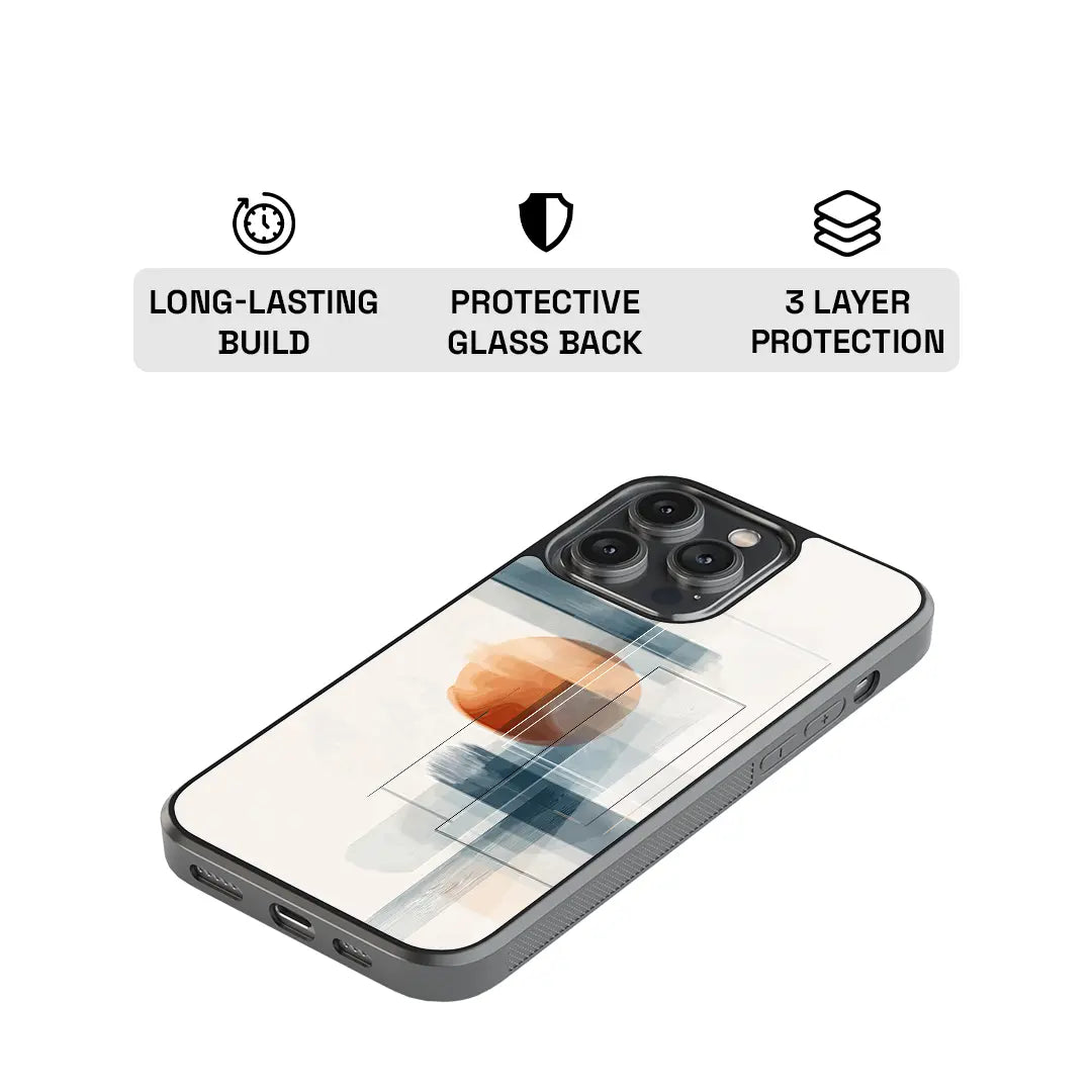 Sunset Geometry Glass Case