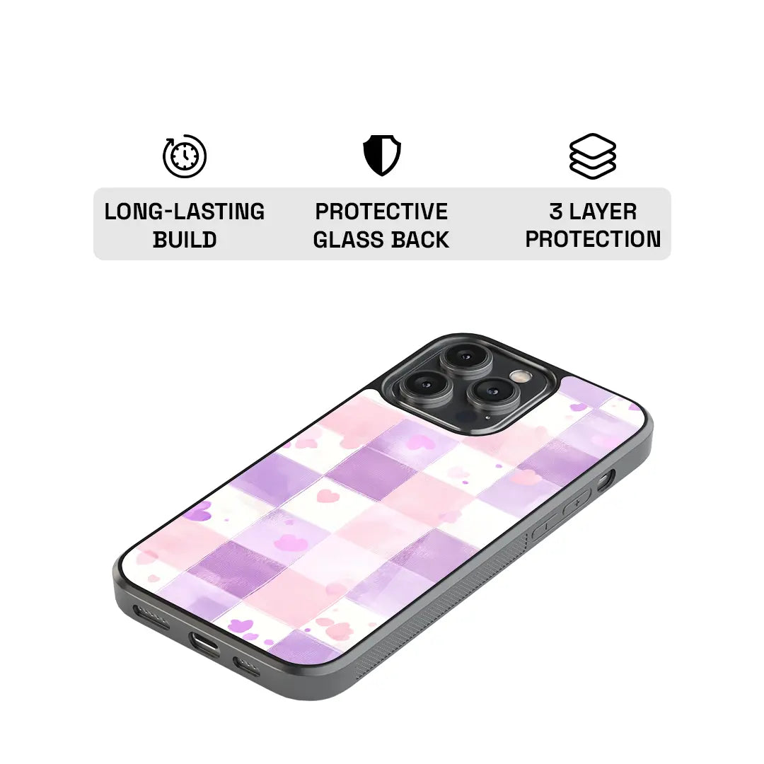 Hearts Patchwork Glass Case