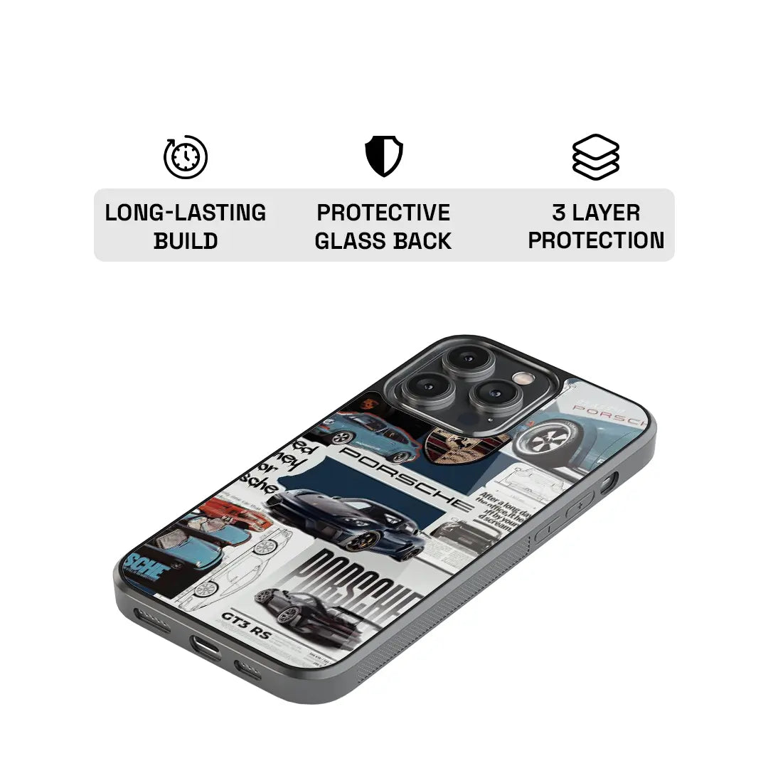Porsche Legacy Collage Glass Case