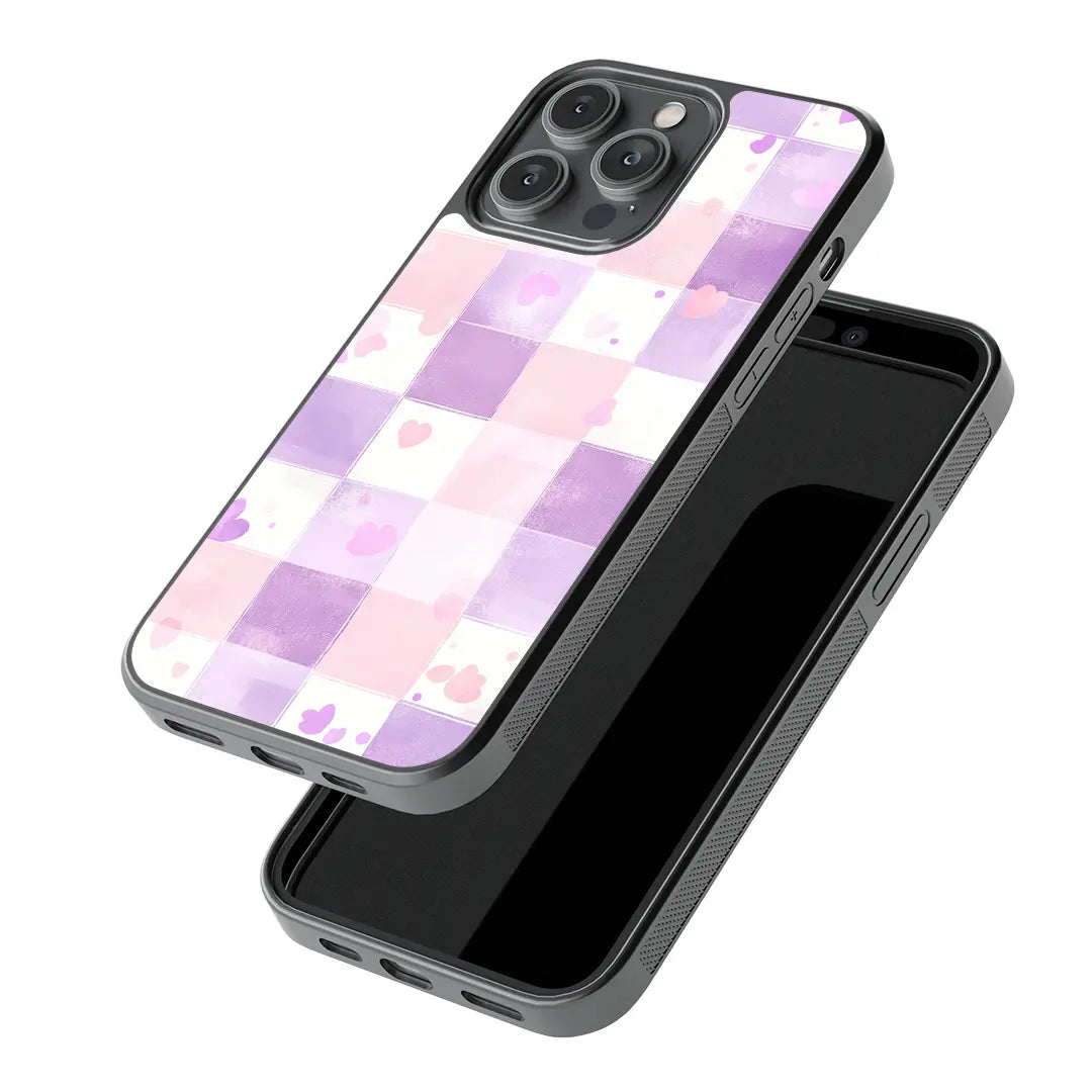 Hearts Patchwork Glass Case